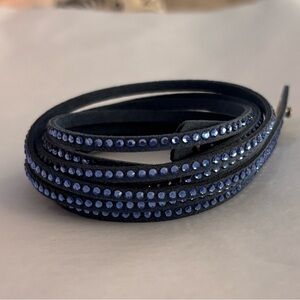 Touchstone Crystal by Swarovski TCS navy midnight blue wrap bracelet - new